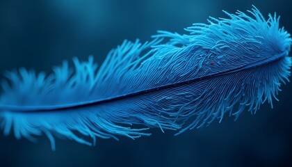 Blue Feather Close-up Image