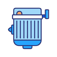 Stylized icon of modern electric motor on black