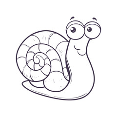 Snail line art vector clipart illustration