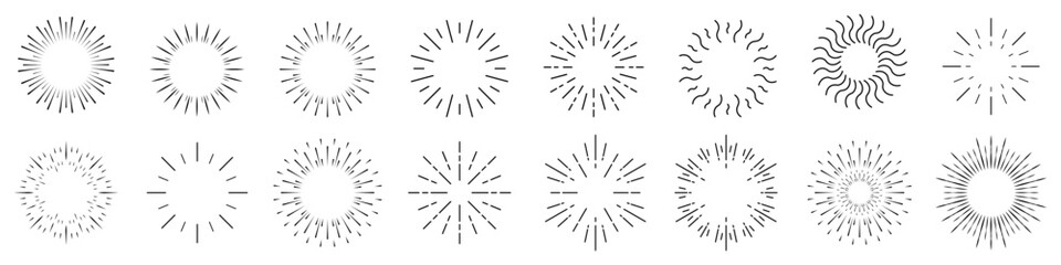Sunburst Icon Vector Set.Starburst Icon Collection .