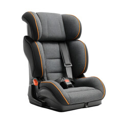 Adjustable Gray and Black Child Safety Car Seat with Padded Headrest Side Impact Protection and Seat Belt System for Comfort and Security