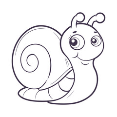 Snail line art vector clipart illustration