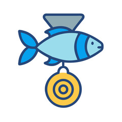 Fish target icon flat design illustration vector