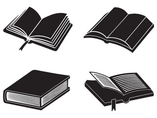Book set icon, Book silhouette vector illustration.on white background
