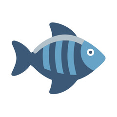 Simple stylized fish graphic isolated on black background