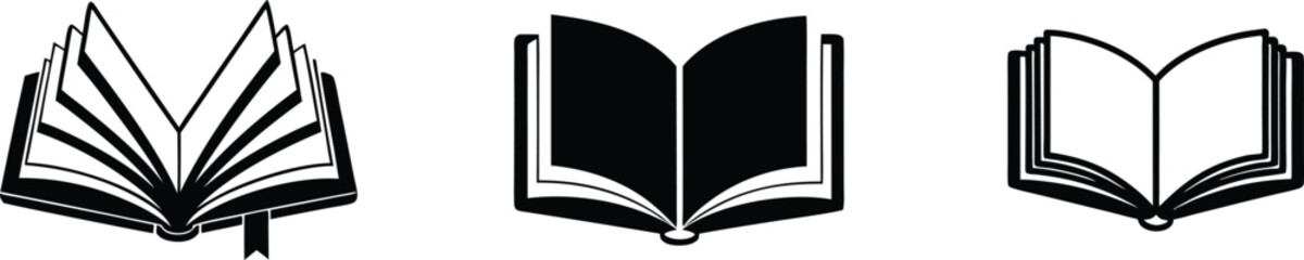Book set icon, Book silhouette vector illustration.on white background
