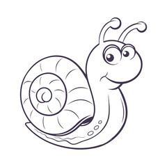 Snail line art vector clipart illustration