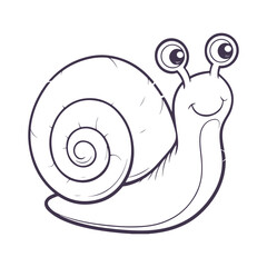 Snail line art vector clipart illustration