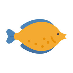 Stylized Flat Graphic of A Sole Fish