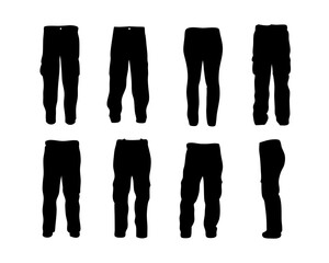 Black Utility Pants bundle. Vector Illustration of Black Cargo Pants &ndash; Streetwear Collection
