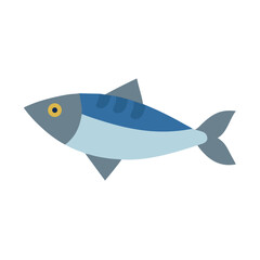 Simple flat vector illustration of a swimming fish