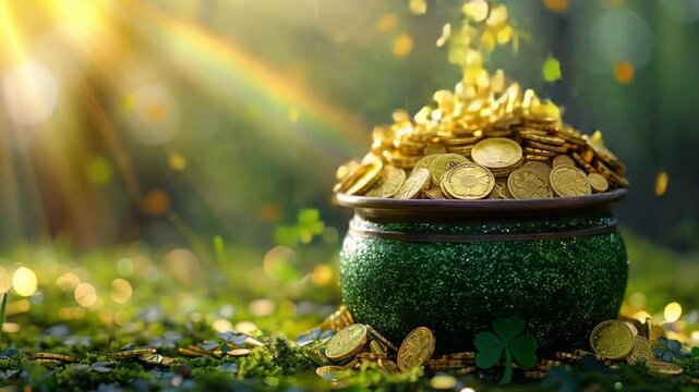 Traditional St. Patrick's Day cauldron Patrick is full of gold