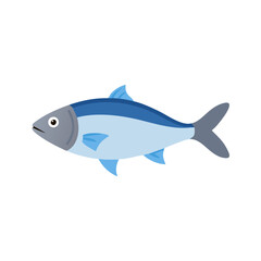 Stylized cartoon fish illustration against black background