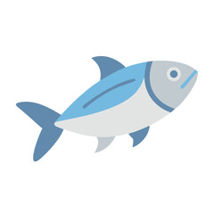 Obraz premium Flat design illustration of a blue tuna fish