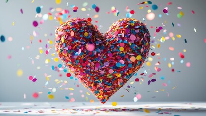 Fototapeta na wymiar confetti designed as a heart