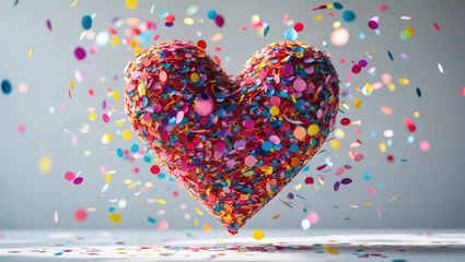 Fotobehang confetti designed as a heart © AkuAku
