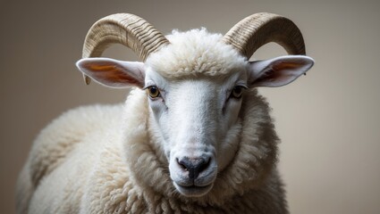 Fototapeta premium Head of a sheep that is white