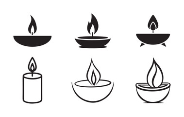 Religion icon symbol. Candle icon. Burning candle on white background. Vector illustration eps 10
