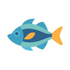 Abstract Geometric Fish Illustration on Black Background