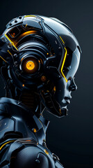 Fototapeta premium robot with helmet