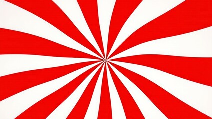 Vibrant radial design featuring alternating red and white stripes emanating from a central point.
