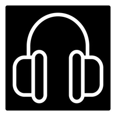 headphones glyph icon