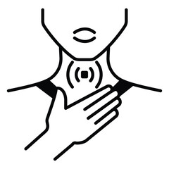 Sore Throat Virus Infection Flat Vector Icon