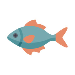 Stylized single fish on black background illustration