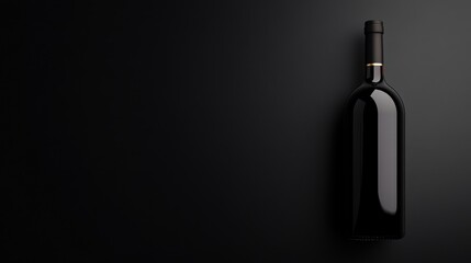 Elegant wine bottle on a dark background, minimalist beverage presentation