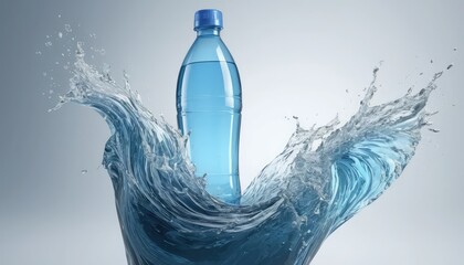 Refreshing Hydration: Pure Water Bottle Splash