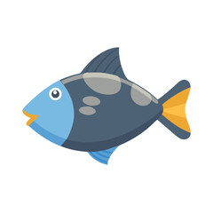 Simple illustration of a stylized fish on black