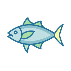 Cartoon fish illustration on black background for stock use