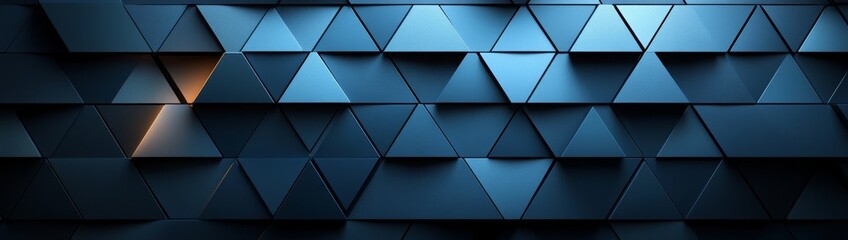 Dark Blue Metallic Triangular Geometric Pattern Background Texture
