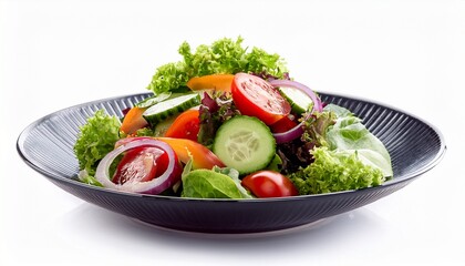 fresh vegetable salad isolated on white background