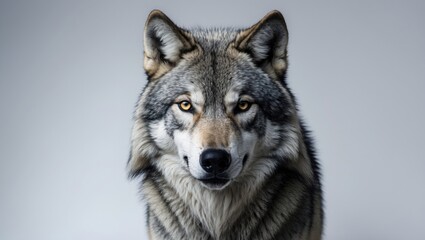 Obraz premium Wolves positioned on a plain white background