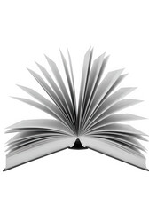 Open book with pages turning reading isolated on transparent background