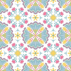Colorful vintage floral fabric pattern for printing on fabrics, pillows, blankets, scarves.