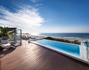 beachfront modern home with private pool sleek design and sea view balcony