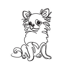 Fototapeta premium Vector illustration of a chihuahua dog one line drawing illustration