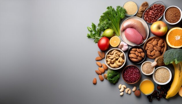 healthy gut foods flat lay for world digestive health day - Powered by Adobe