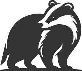 Vector animal drawing silhouette of a badger