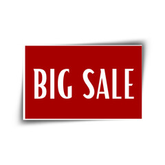 Big Sale tag label  with dark red design 