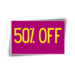 50 percent of f discount tag design with transparent background