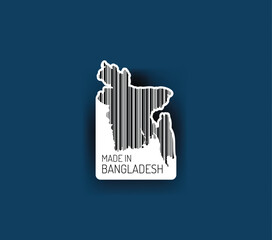 Discover fascinating sticker designs with barcodes in the shape of a map of Bangladesh. Enhance your projects with visual perfection. Buy now!