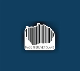 Discover fascinating sticker designs with barcodes in the shape of a map of Bouvet Island. Enhance your projects with visual perfection. Buy now!