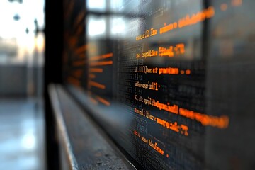 Digital code displayed on a screen