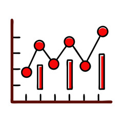 Data chart, red and brown, for presentations