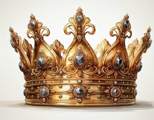 golden crown isolated on white background