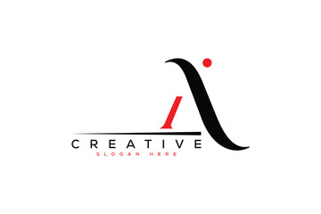 minimal ai logo vector template