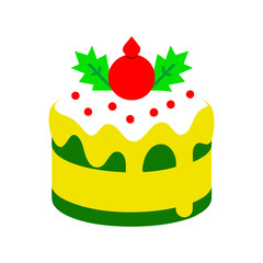 christmas cake icing illustration vector